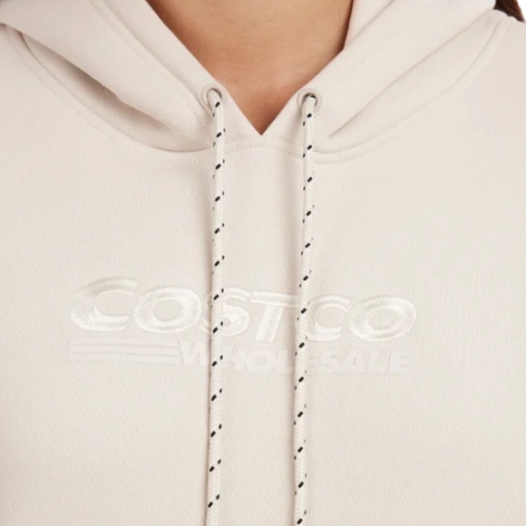 Costco Unisex logo Hoodie - Cream Color - NWT - Picture 2 of 4